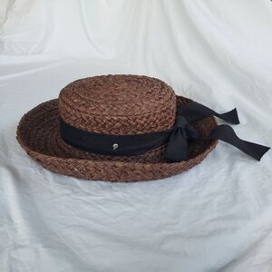Helen Kaminski Classic 5 Raffia Hat in Coffee Brown, Beautiful Condition